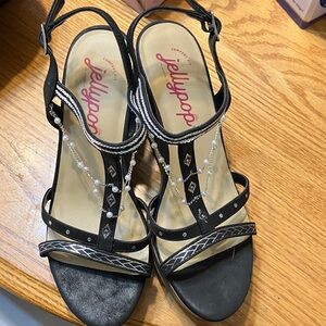 Jellypop Elegant Black Beaded Sandals